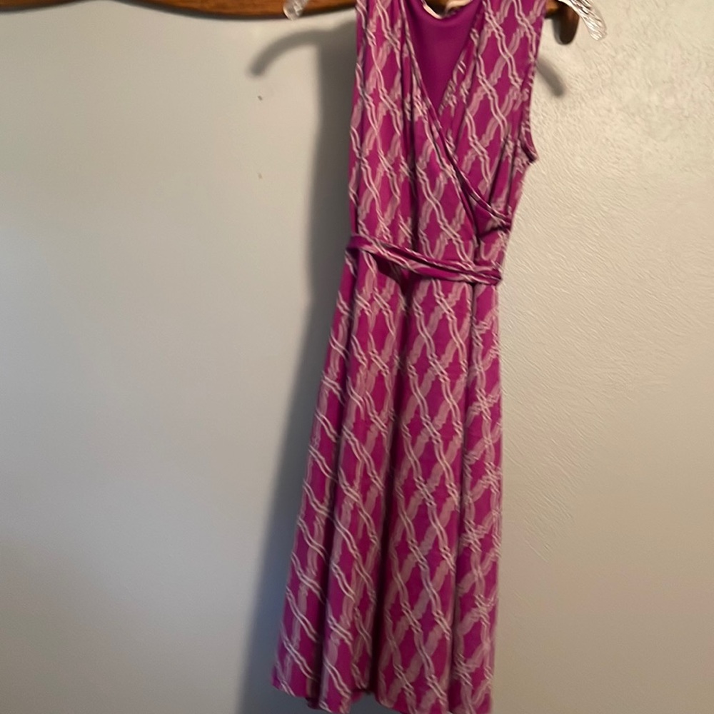 Purple & Gray Faux Wrap Dress